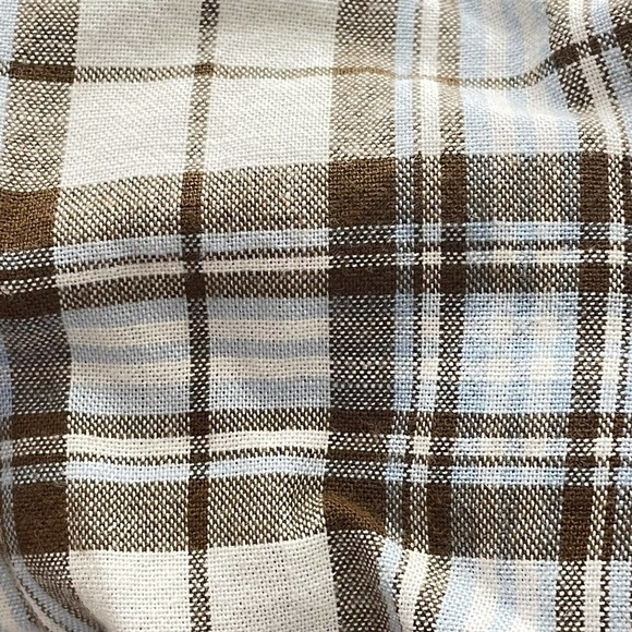 Johnnie-O Hangin’ Out Men’s Size XXL Brown / Blue Plaid Button Up Shirt - Picture 5 of 12
